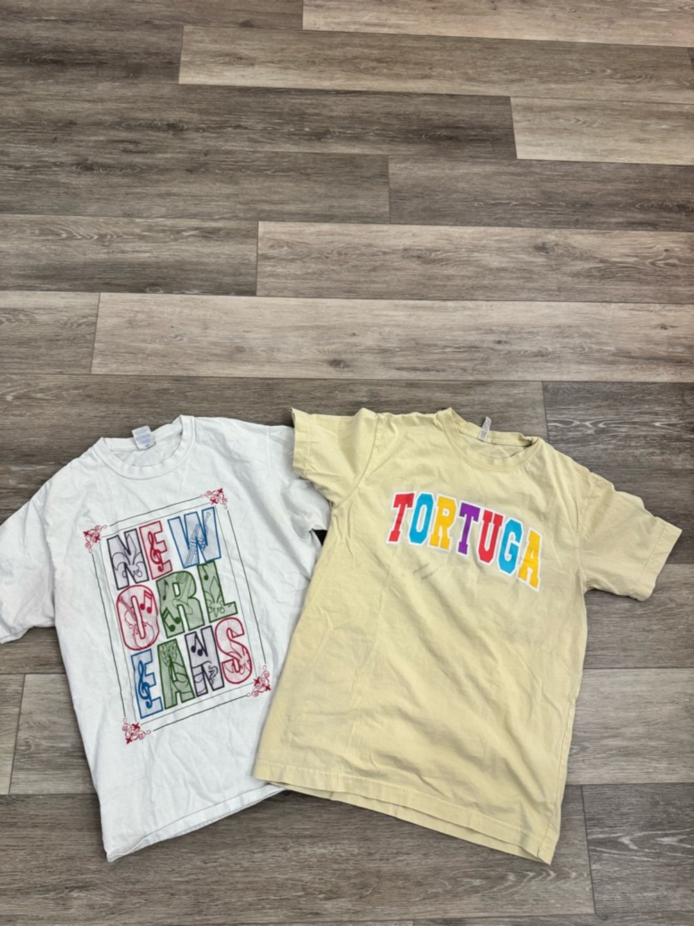 Yellow Tortuga T-Shirt - Colorful Logo and New Orleans Shirt 2 pack